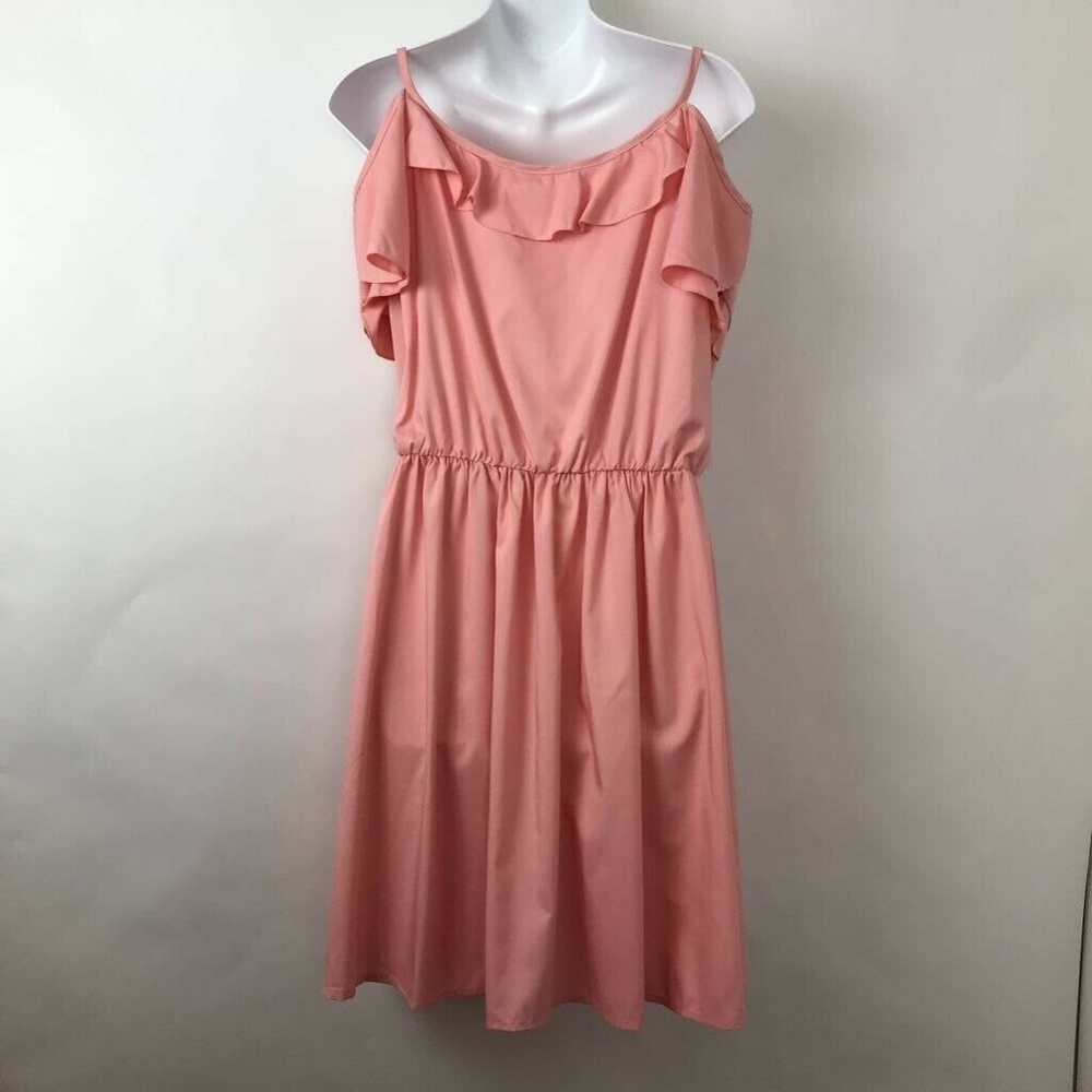 Cupshe Alarm Falbala Ruffle Dress Pink Sz L - Picture 3 of 8